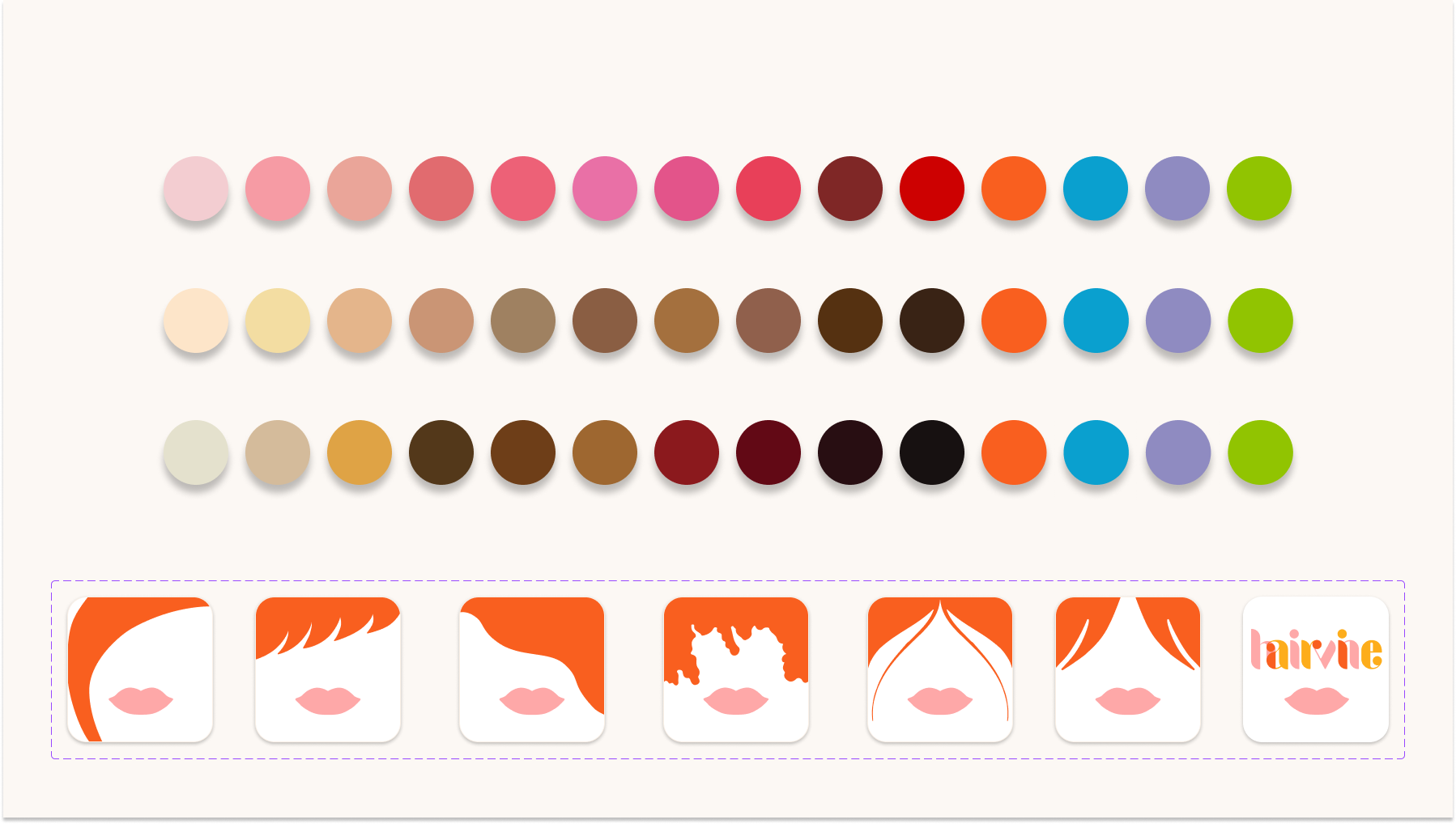 Hairvine color system and app icon